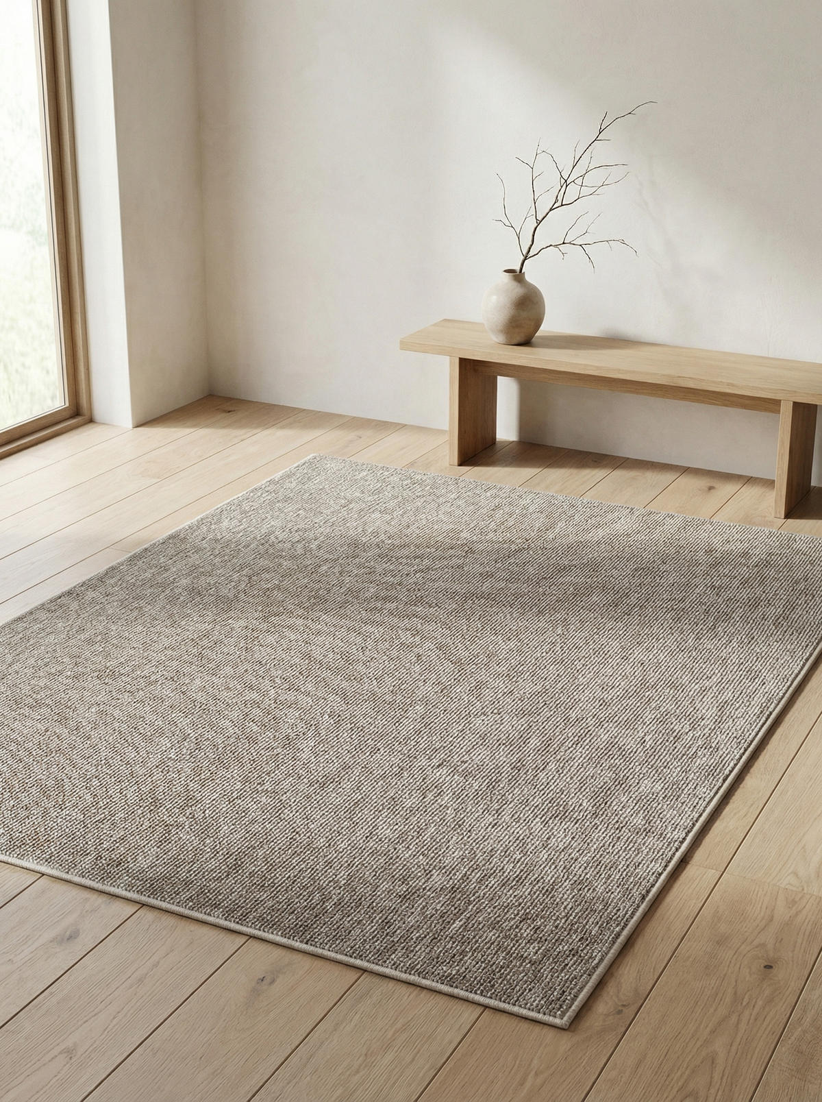 KURZFLORTEPPICH AMMER, einfarbig, Beige, 160 x 230 cm - Beige, Textil (230/160cm) - KADIMA DESIGN