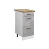 KÜCHENUNTERSCHRANK R-Line Beton 40 cm mit Schubladen, AP Eiche - Schieferfarben/Weiß, Holzwerkstoff (40/81.6/60cm) - Vicco