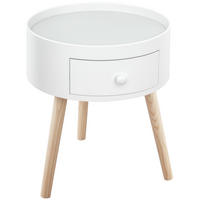 BEISTELLTISCH DE-15724 mit Schublade Weiß - Weiß, Holzwerkstoff (38/38/45cm) - ComfortXL