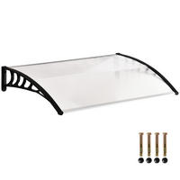 VORDACH DE-07503 UV- und wasserbeständig, gebogenes Polycarbonat Weiß - Weiß, Kunststoff/Metall (150/25/90cm) - ComfortXL