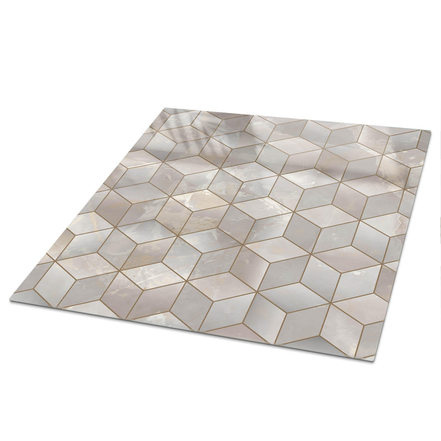 TISCHPLATTE 50x50 cm – Pastellmuster - Türkis, Glas (50/50/0.4cm) - Wallfluent