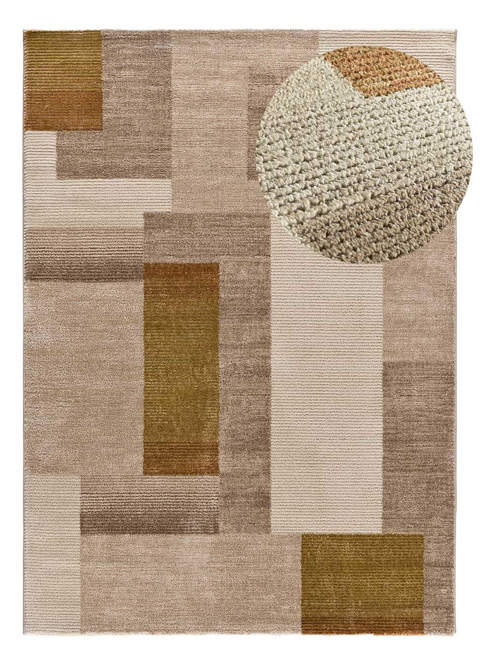 WEBTEPPICH Erdfarbe Melfi 160/230 cm - Hellbraun/Kupferfarben, Naturmaterialien/Textil (160/230cm) - Atticgo
