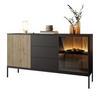 SIDEBOARD ECLIPSE KSZ154 mit Schubladen und Beleuchtung,Schwarz Eiche Wotan - Eiche Wotan, Holzwerkstoff (154/83/39cm) - Lookway