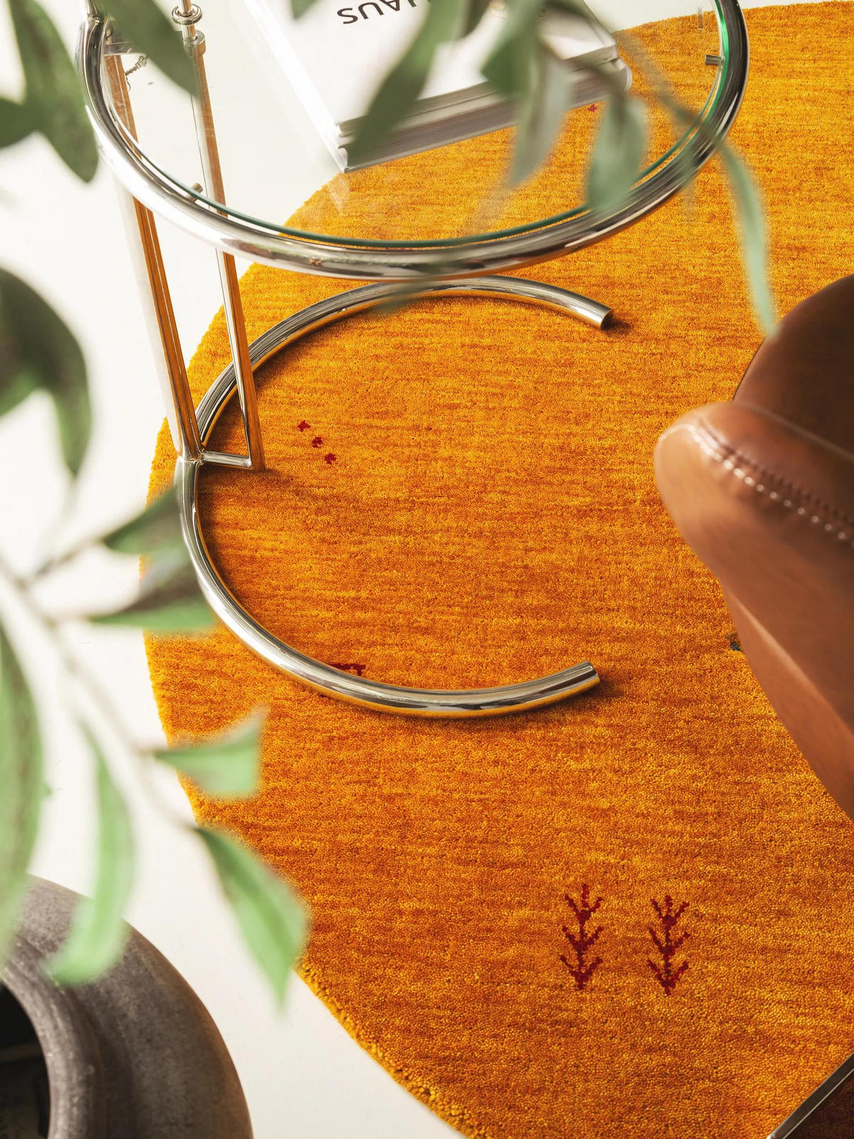 WOLLTEPPICH rund Jamal Gelb ø 200 cm rund - Gelb, Textil (200/200cm) - benuta Nest