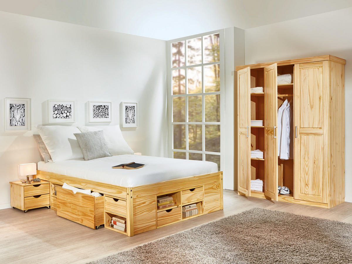 BETT Holz - Naturfarben, Holz (160/200cm) - ebuy24