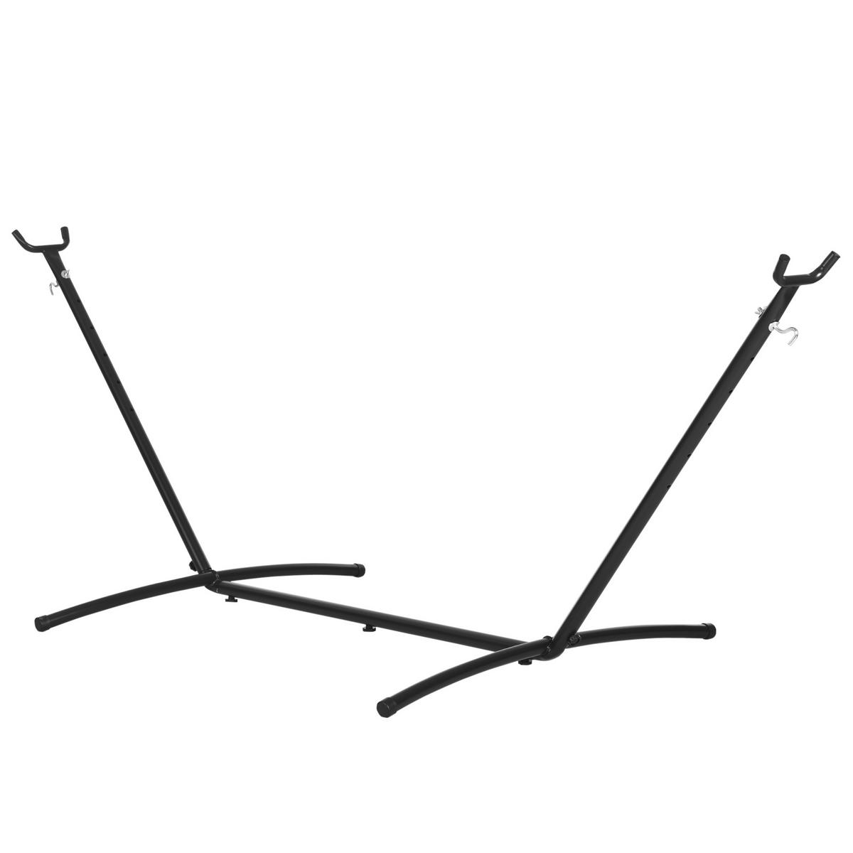 HÄNGEMATTENGESTELL DE-07079 mit Haken, wetterfest, bis 120 kg - Schwarz, Metall (117/286/110cm) - ComfortXL