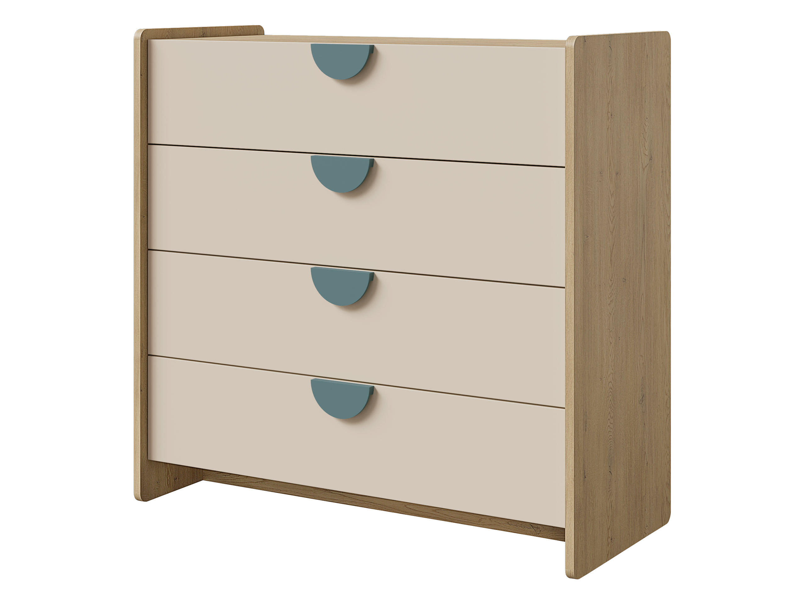 KINDERKOMMODE Lexi 4S 10 - Blau/Eichefarben, Holzwerkstoff/Kunststoff (94/91/40cm) - MIRJAN24