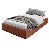 POLSTERBETT für Schlafzimmer Bett mit Stauraum Honigfarbe 120x200cm - Orange/Braun, Holzwerkstoff/Textil (120/200cm) - Muralo
