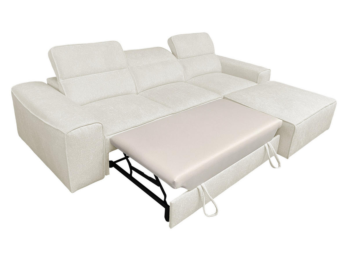 ECKSCHLAFSOFA Vito I, Seite: Links - Hellbraun, Holz/Textil (276/187cm) - MIRJAN24