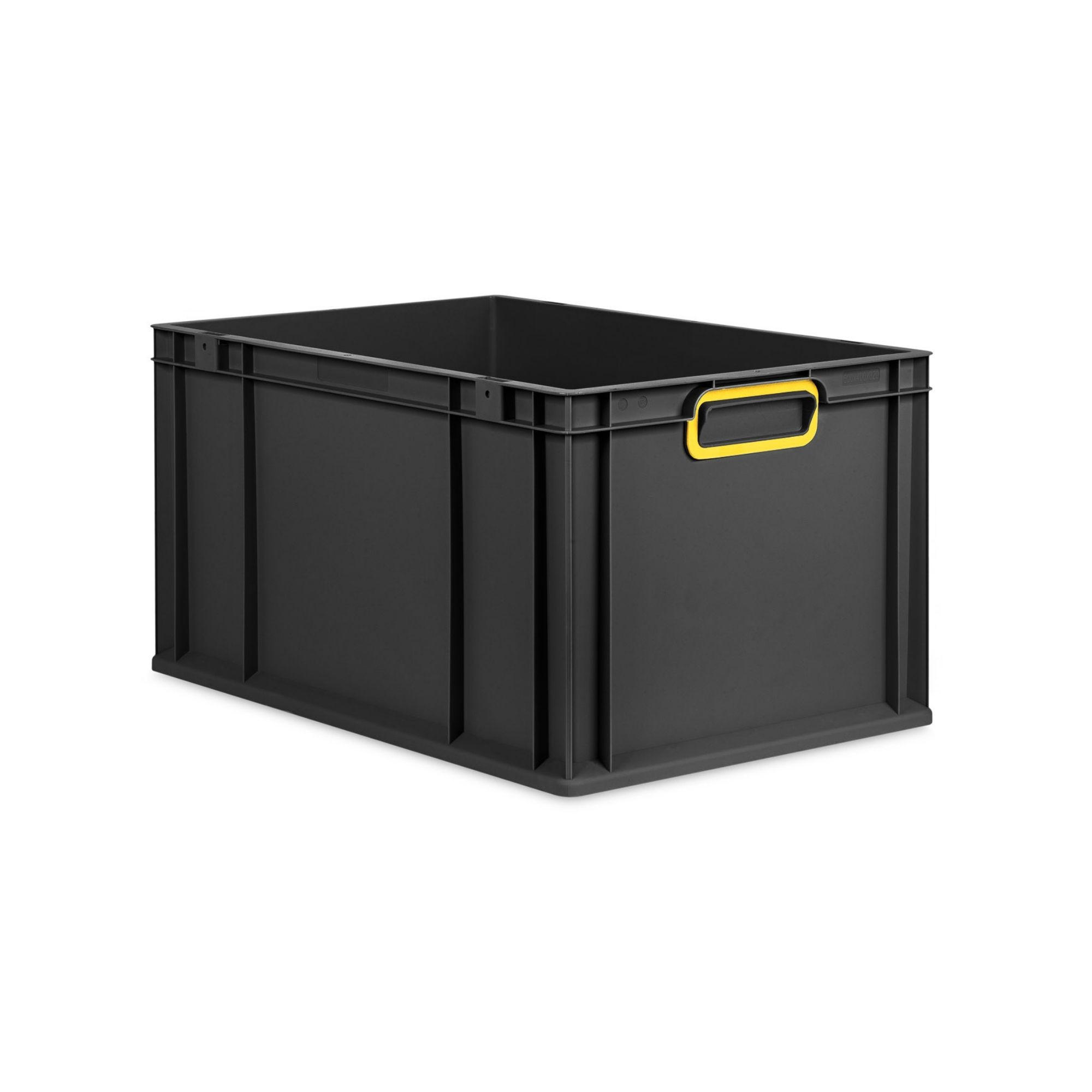 EUROBOX NextGen Color 32x40x60 cm 65 Liter Griffe gelb zu, Schwarz - Gelb/Schwarz, Kunststoff (40/32/60cm) - PROREGAL