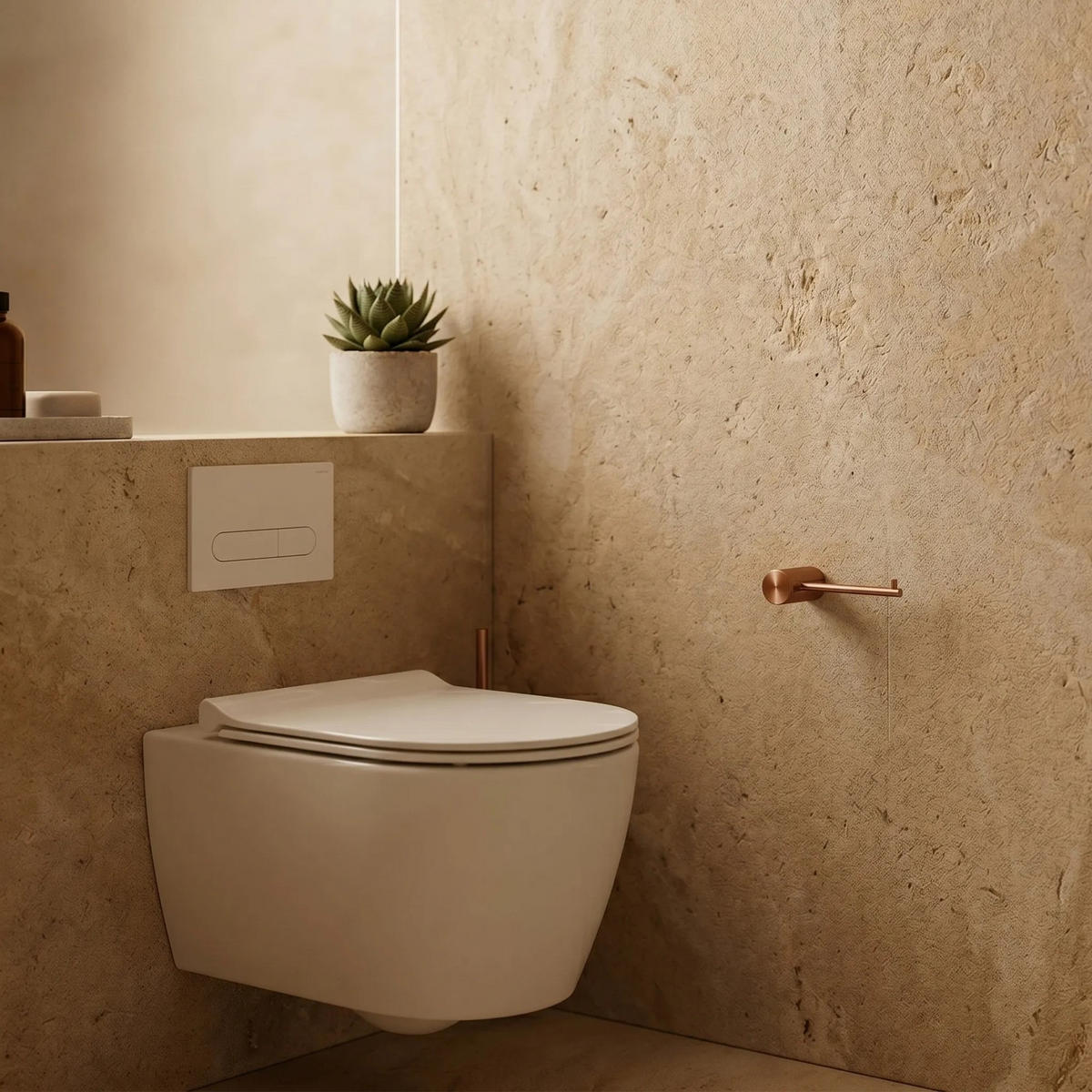 HALTER Für Toilettenpapier Rea 64105 Solo Brush Copper - Kupferfarben, Metall (16.3/3/6.5cm) - REA