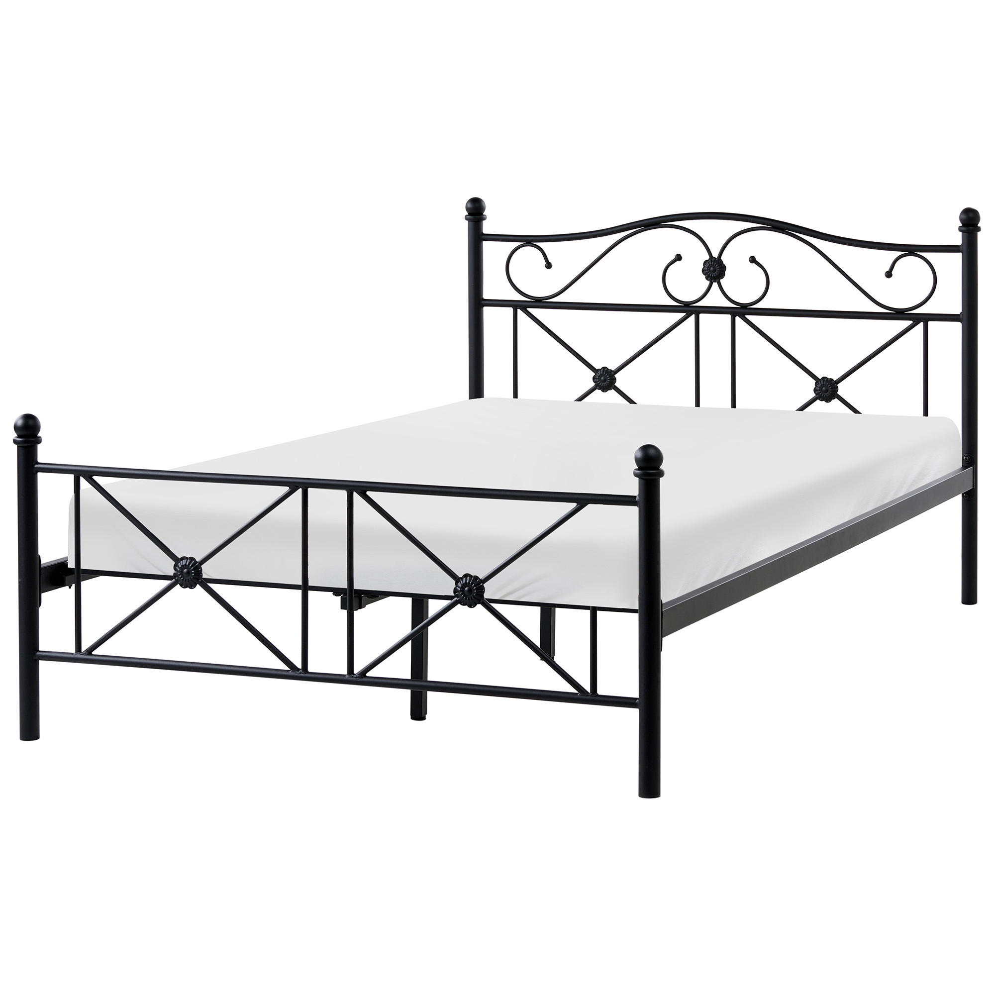 BETT mit Lattenrost 120/200 cm Schwarz Rodez - Schwarz, Metall (120/200cm) - Beliani