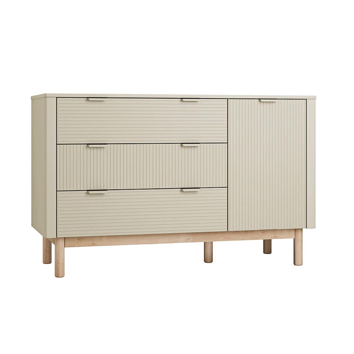DJEČJA KOMODA Miloo Šampanjac - bež, drvni materijal (144.5/90.5/52.5cm) - Petits-meubles