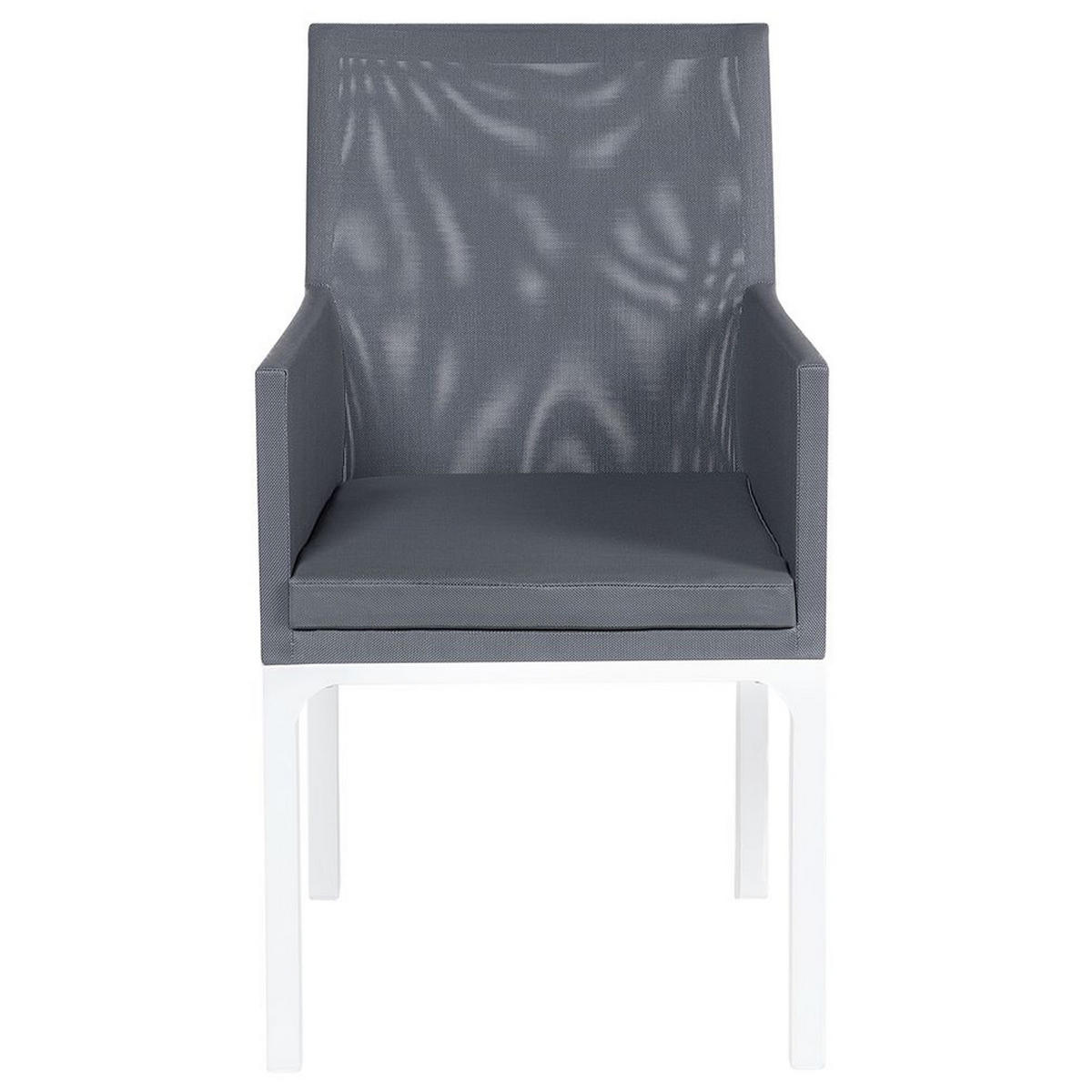 GARTENSTUHL 2er-Set Aluminium grau Bacoli - Grau, Textil (52/91/62cm) - Beliani