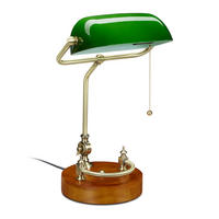 BANKERLAMPE - Multicolor, Glas/Holz (22/27/43cm) - Relaxdays