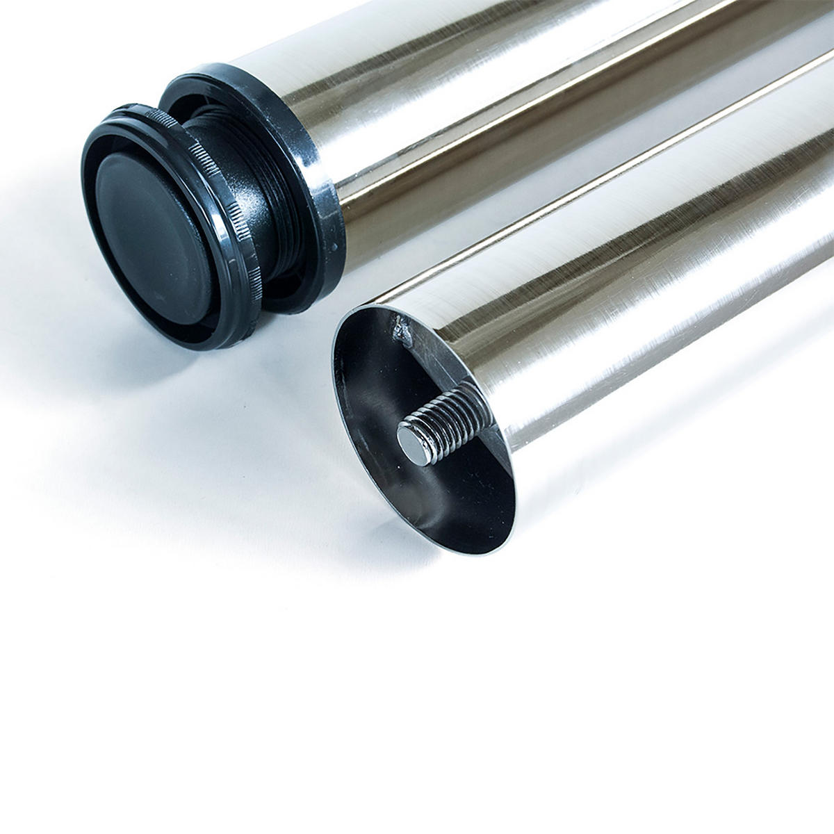 TISCHBEINE, Durchmesser 60mm, H 710mm, Stahl, Nickel satiniert 4er-set - Silberfarben, Metall (14.2/71/14.2cm) - EMUCA