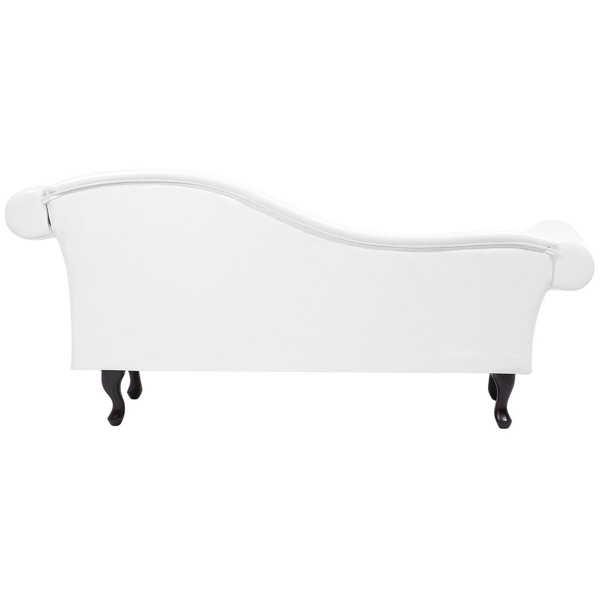 CHAISELONGUE Kunstleder weiß rechtsseitig Lattes - Schwarz/Weiß, Kunststoff (188/87/59cm) - Beliani
