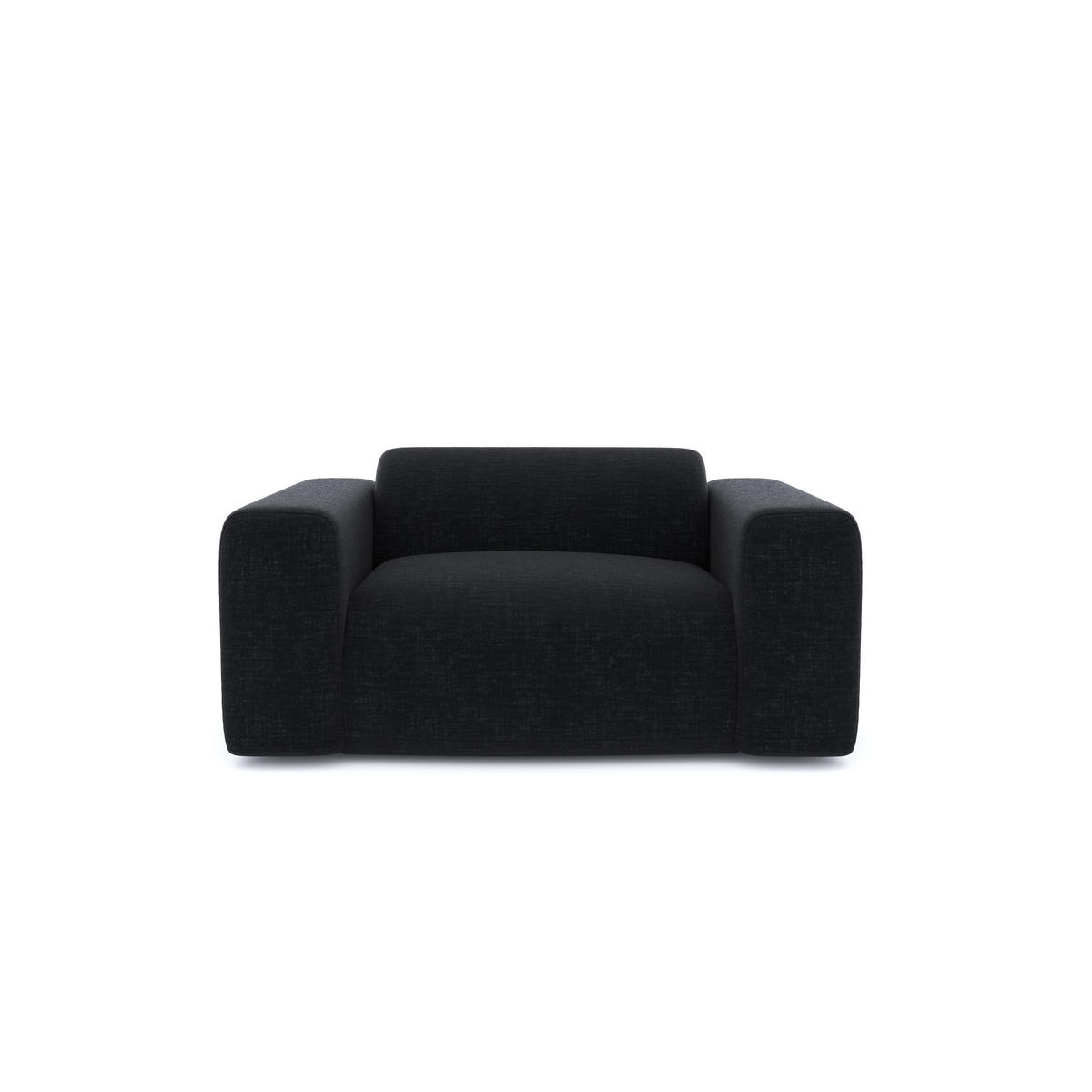 SESSEL Texturierter Samt Anthrazit 130cm - Dunkelgrau/Anthrazit, Textil (130/67/97cm) - Sia Home