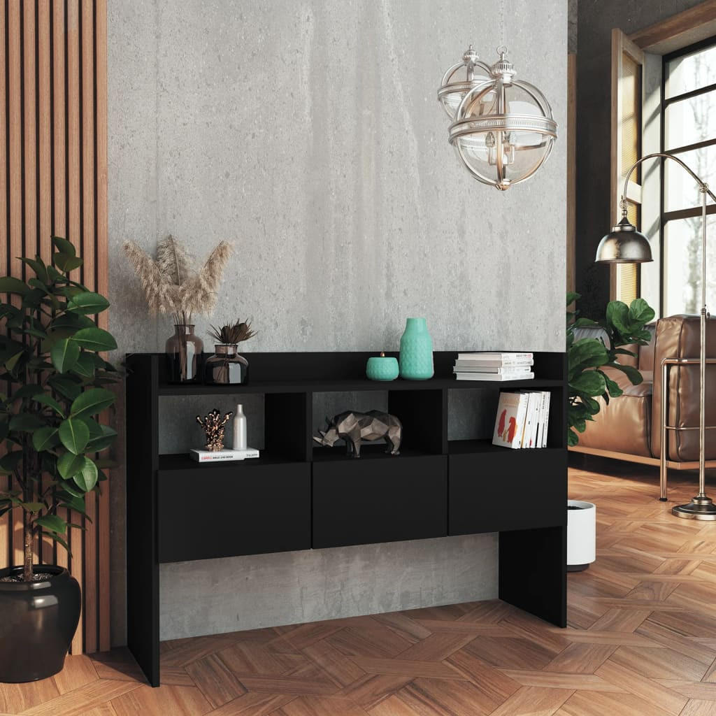 Thumbnail - vidaXL Sideboard, Schwarz, Holz, Strukturbuche, 1 Fächer, 3 Schubladen, Rechteckig, 105x70x30 cm, Wohnzimmer, Kommoden &...