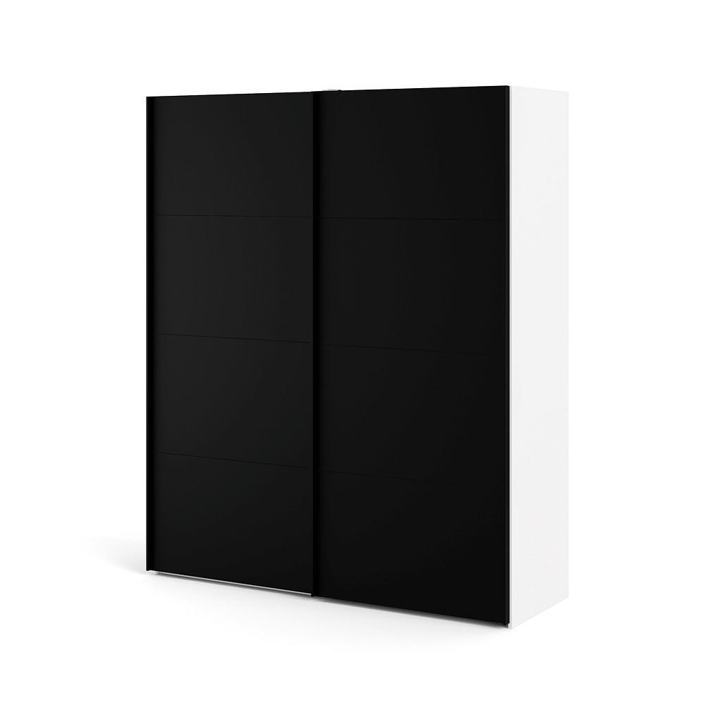KLEIDERSCHRANK mattschwarz - Weiß, Holzwerkstoff (182/220/62cm) - ebuy24