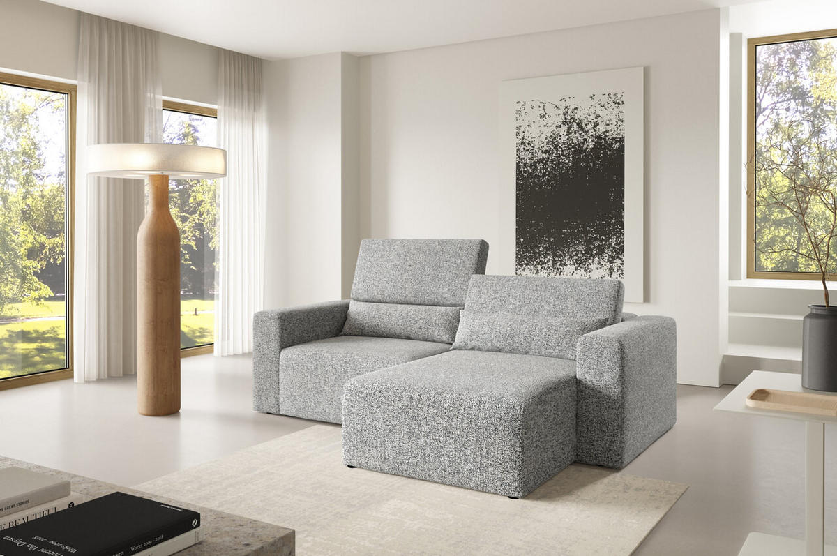 ECKSOFA Modular Premium Grau - Schwarz/Grau, Holz/Holzwerkstoff (225/172cm) - Furnisell