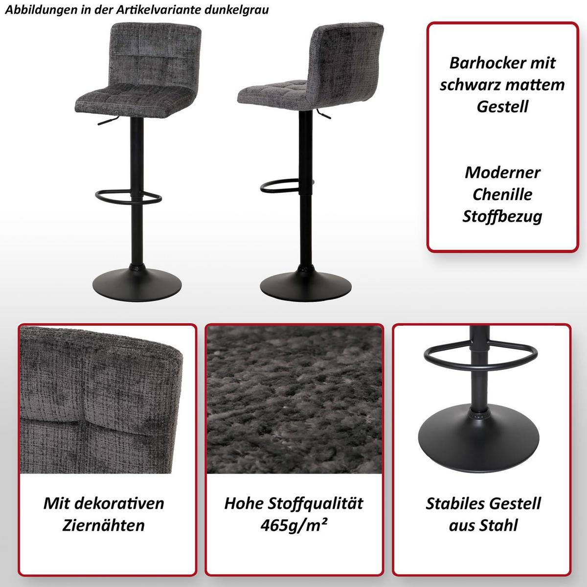 BARHOCKER Braun 2er-Set - Braun, Textil (38/107/41cm) - MCW