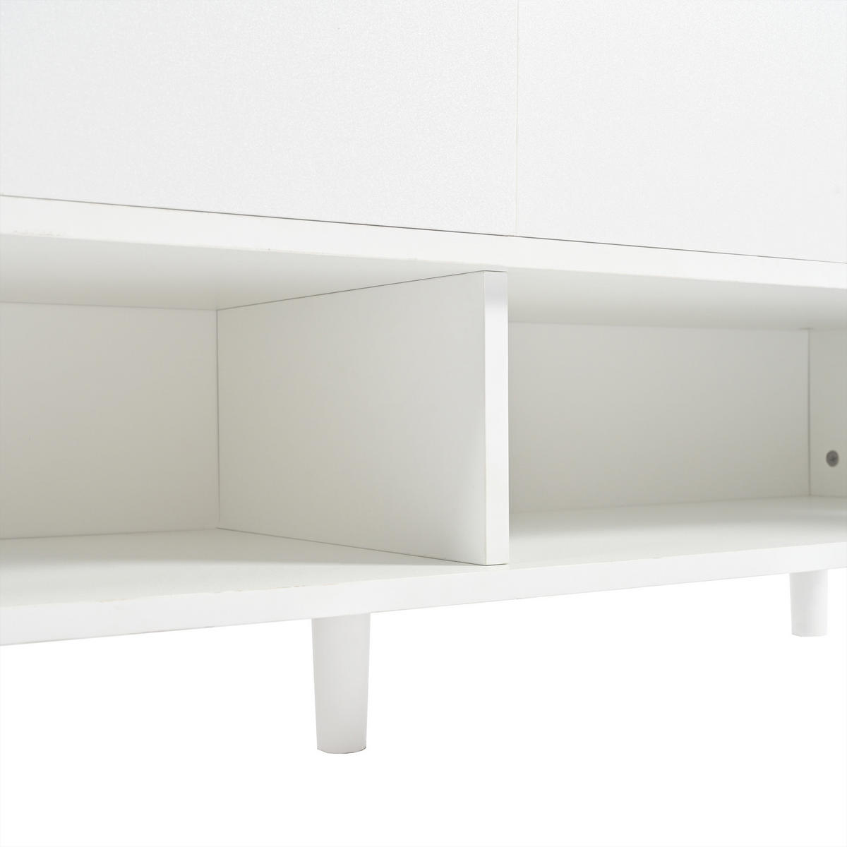 SCHUHSCHRANK aus Spanplatte 120x35x99cm in Weiß mit Schublade - Weiß, Holzwerkstoff (120/99/35cm) - Modfu