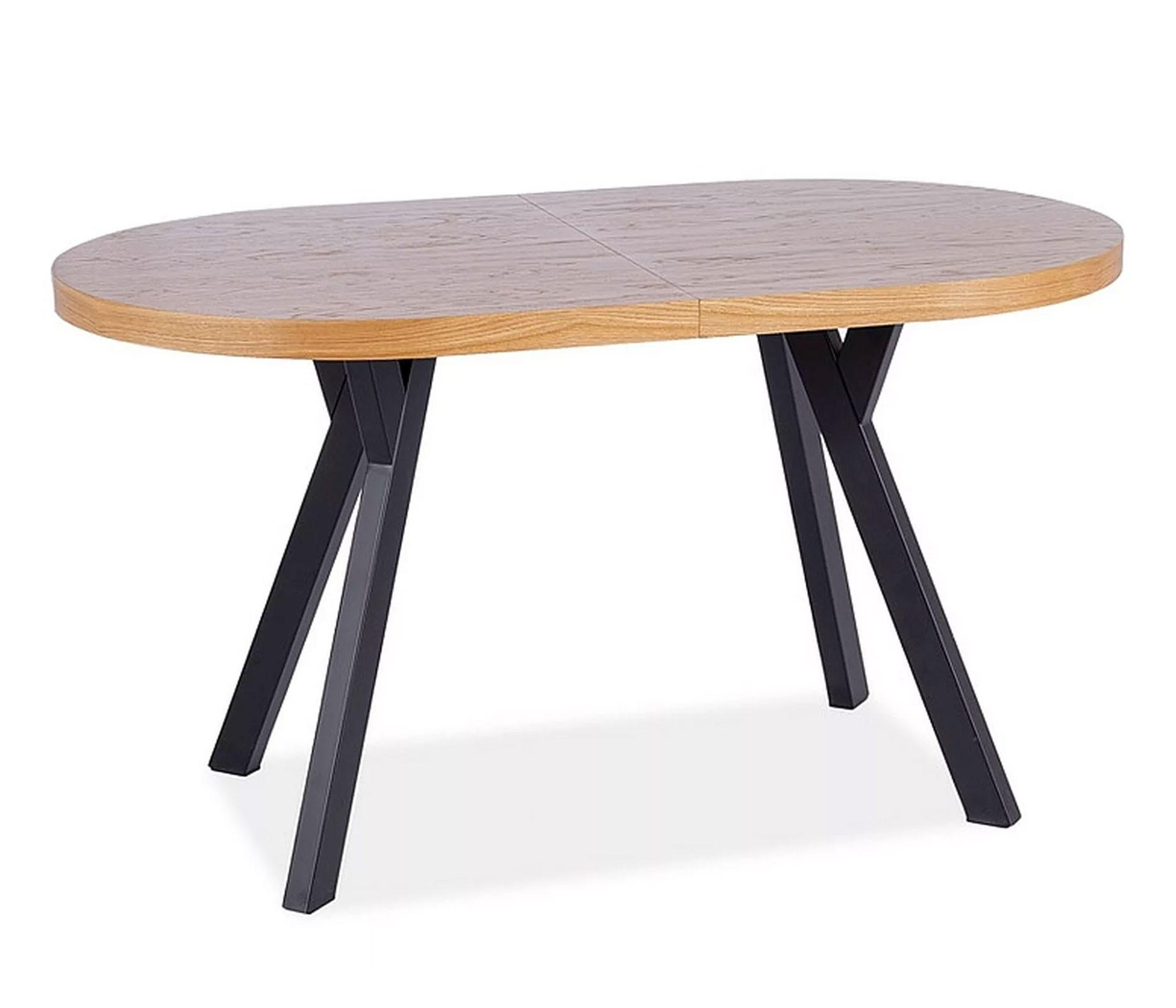 ESSTISCH Domingo Eiche / Schwarz 140-272 / 80 / 76cm - Eichefarben/Schwarz, Holz/Holzwerkstoff (80/140/76cm) - Feldmann-Wohnen