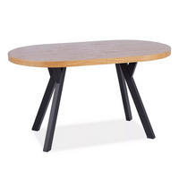 ESSTISCH Domingo Eiche / Schwarz 140-272 / 80 / 76cm - Eichefarben/Schwarz, Holz/Holzwerkstoff (80/140/76cm) - Feldmann-Wohnen