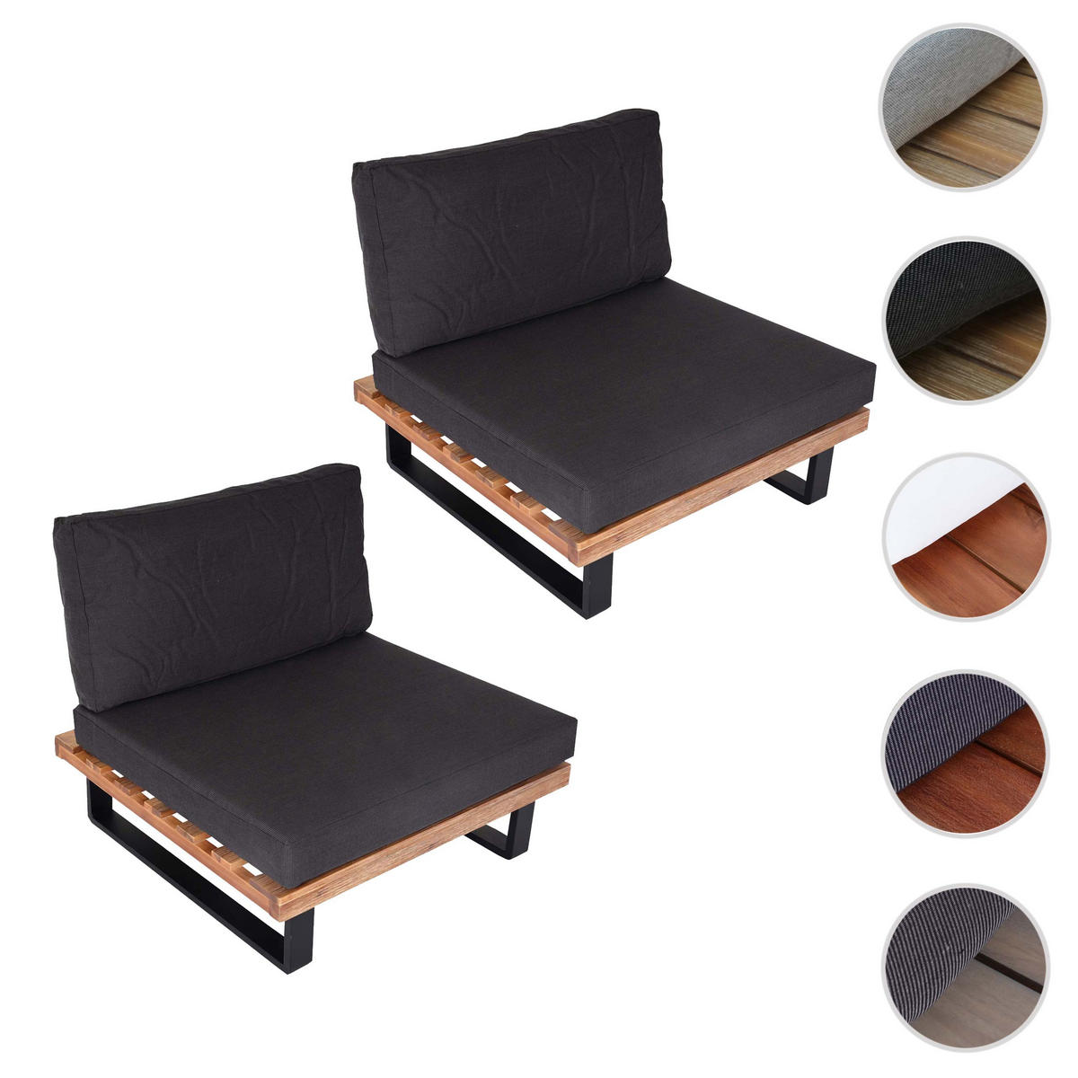 LOUNGE-SESSEL Schwarz, Beige, Anthrazit - Beige/Anthrazit, Holz (82/75/82cm) - MCW