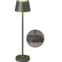 LED-AKKU Tischlampe mit Ladestation Ø 11 x 45 cm stufenlos dimmbar für Innen und Außen olivegrün - Olivgrün, Metall (11/11/45cm) - Northpoint