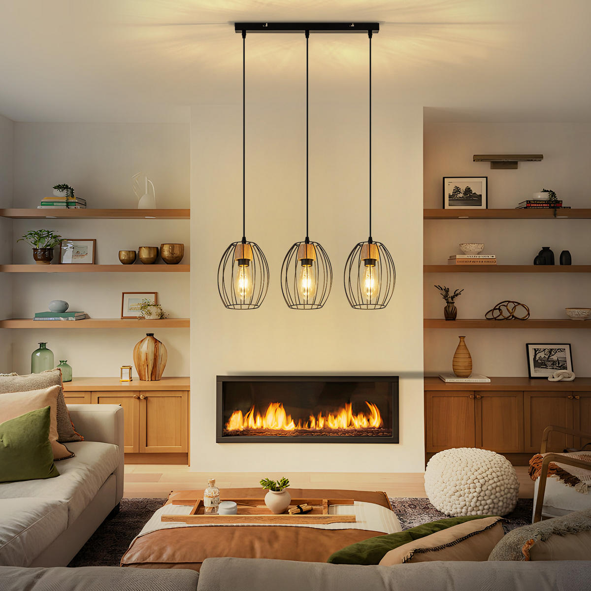 PENDELLEUCHTE Fiona 50/17/147 cm - Schwarz, Metall (50/17/147cm) - ZMH