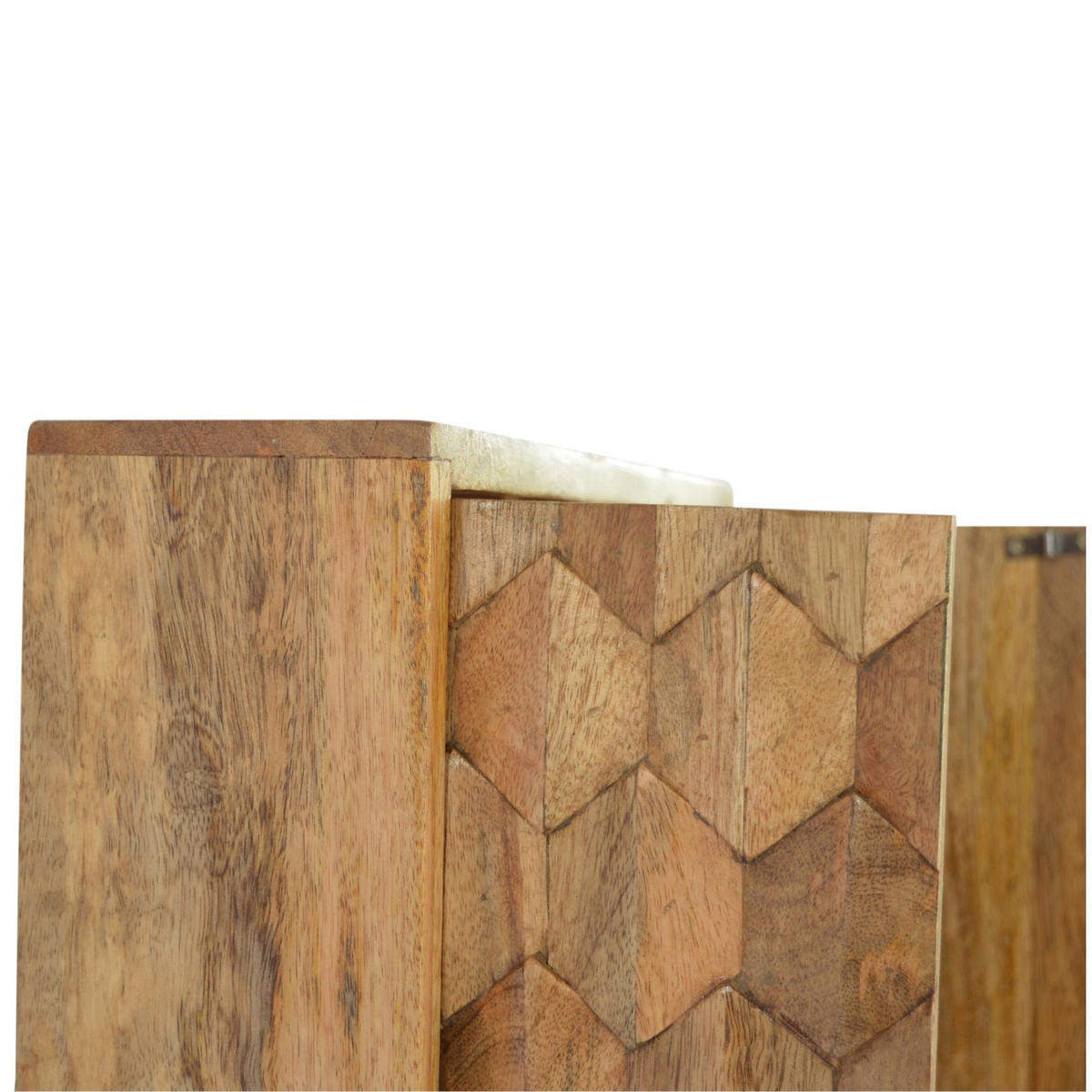 SPIEGELSCHRANK mit Ananas-Schnitzerei - Messingfarben/Braun, Holz/Metall (43/58/12cm) - Artisan Furniture
