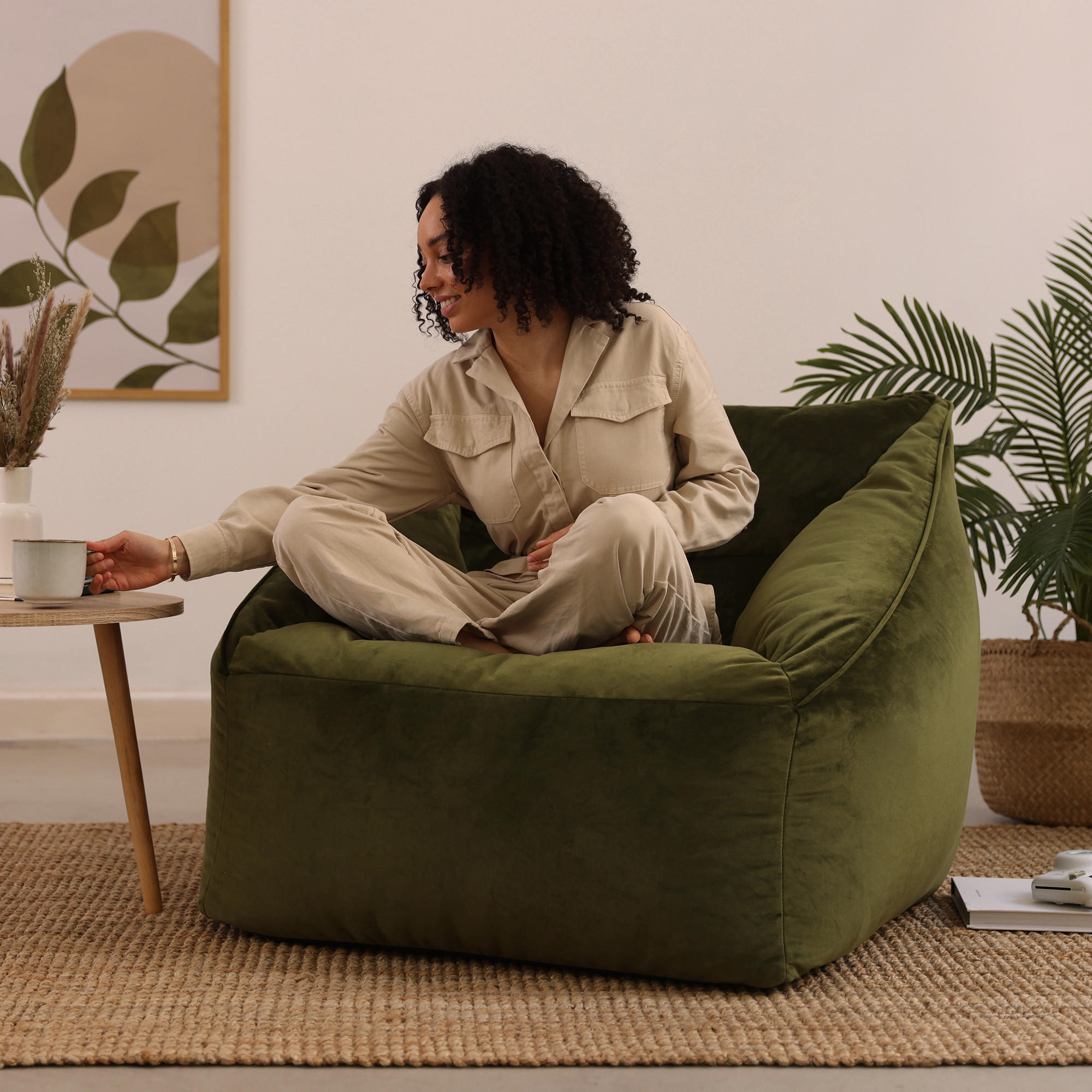 SITZSACK Sessel Natalia - Dunkelgrün, Textil (97/73/84cm) - icon