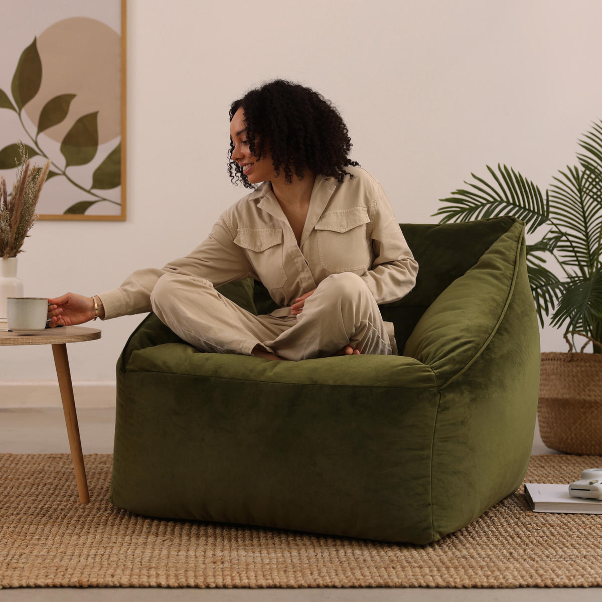 SITZSACK Sessel Natalia - Dunkelgrün, Textil (97/73/84cm) - icon