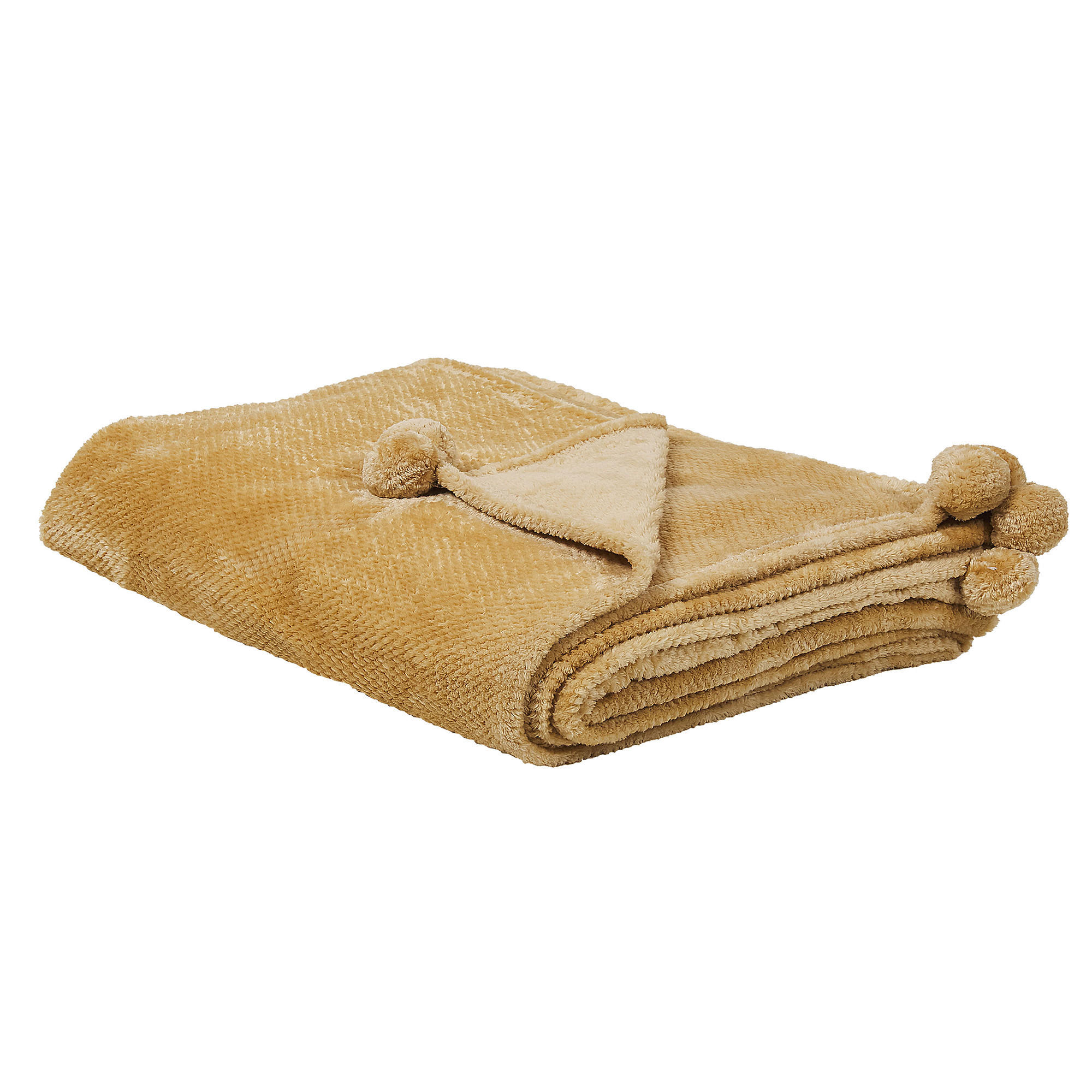 DECKE Senfgelb Saitler 220/200 cm - Dunkelgelb, Textil (200/220cm) - Beliani
