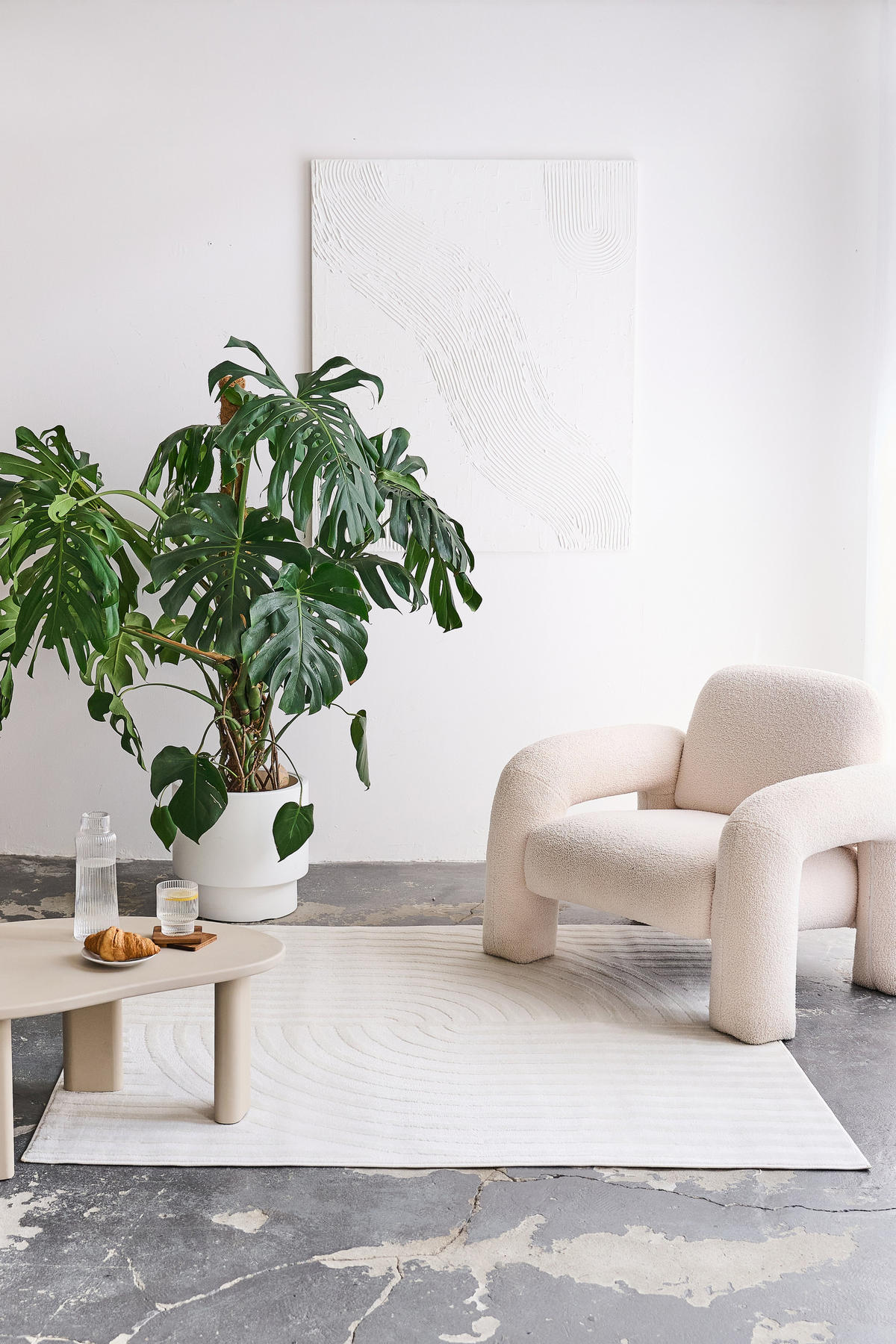 TEPPICH HYGGE Cremeweiß Quadrat 200/200 cm - Creme, Textil (200/200cm) - Tapiso