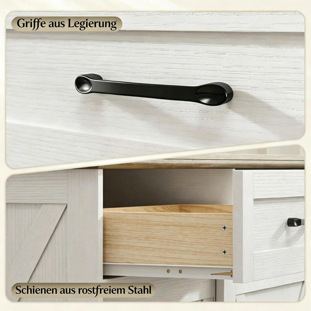 KÜCHENINSEL-SCHRANK, MIT SCHIEBETÜRSCHRANK, Weiß-Antikbraun, Bauernhausstil, 106,4/57/92 cm - Braun, Holzwerkstoff (57/92/106.4cm) - Rolipo