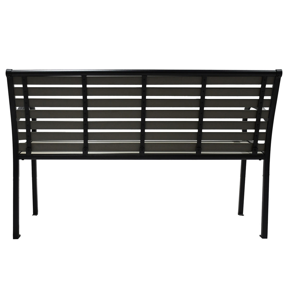 GARTENBANK - Stahl / Polywood - Anthrazit, Holzwerkstoff/Metall (125/80/59cm) - home24