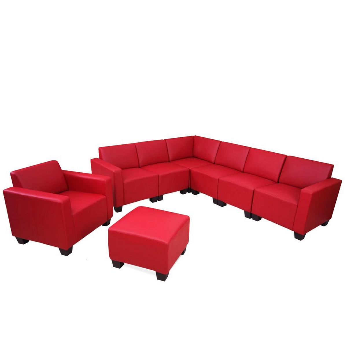 COUCH-GARNITUR Rot - Rot, Textil (288/76/216cm) - MCW