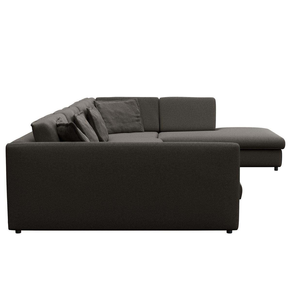 WOHNLANDSCHAFT - Anthrazit/Schwarz, Kunststoff/Textil (431/84/272cm) - home24