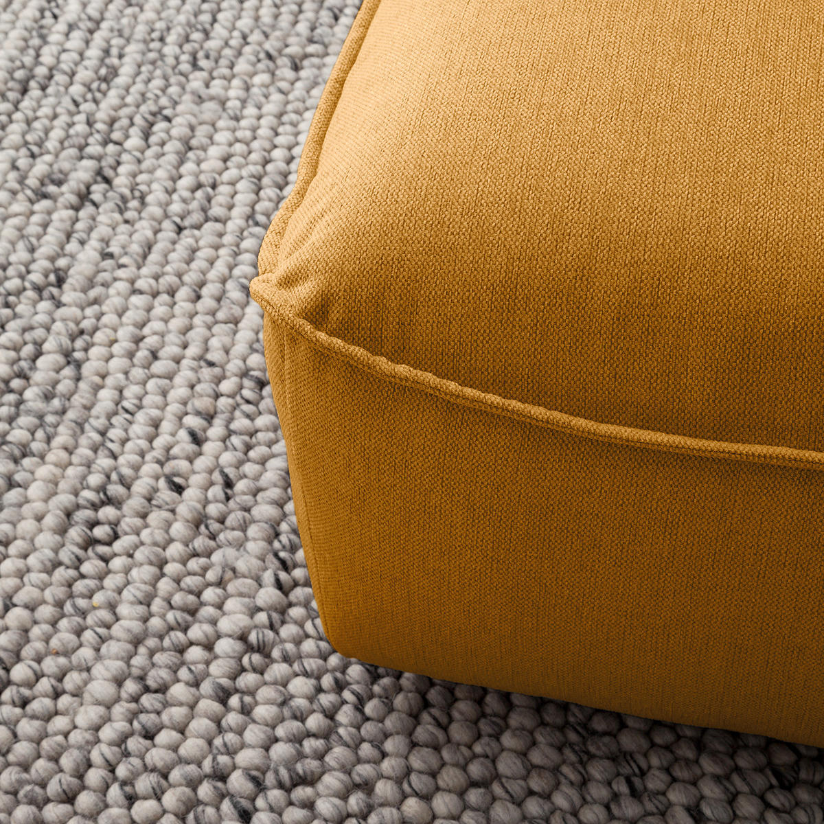 POLSTERHOCKER - Schwarz/Orange, Kunststoff/Textil (99/40/82cm) - home24