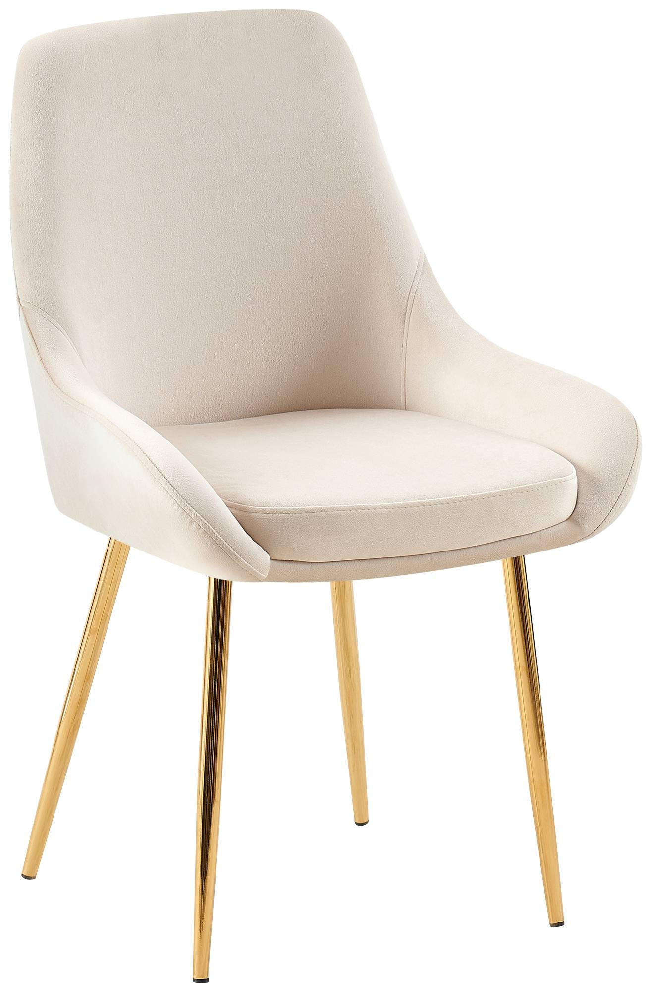 STUHL Samt Creme - Goldfarben/Creme, Textil (50/86/53cm) - CLP