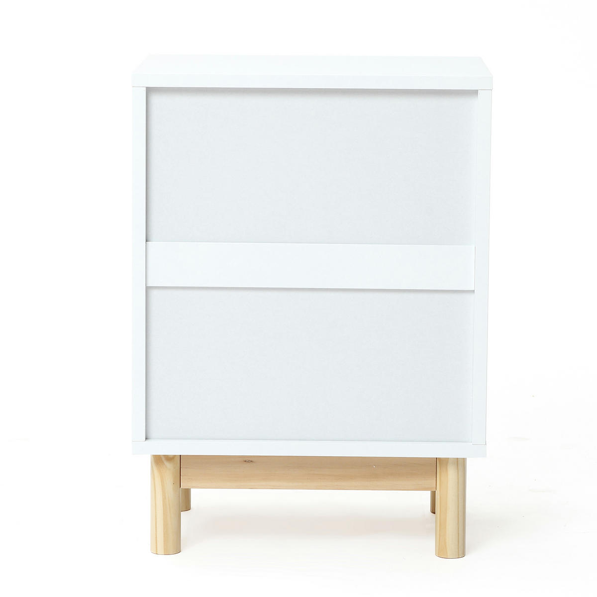 NACHTTISCH Weiß mit 2 Schubladen | B40 x T30 x H55 cm - Weiß, Holz/Holzwerkstoff (40/50/30cm) - Hometopia