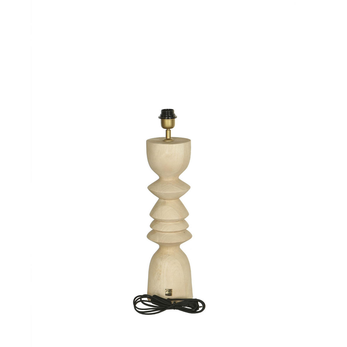 TISCHLAMPE Elaine Beige 14/14/50cm - Beige, Holz (14/14/50cm) - PTMD Collection