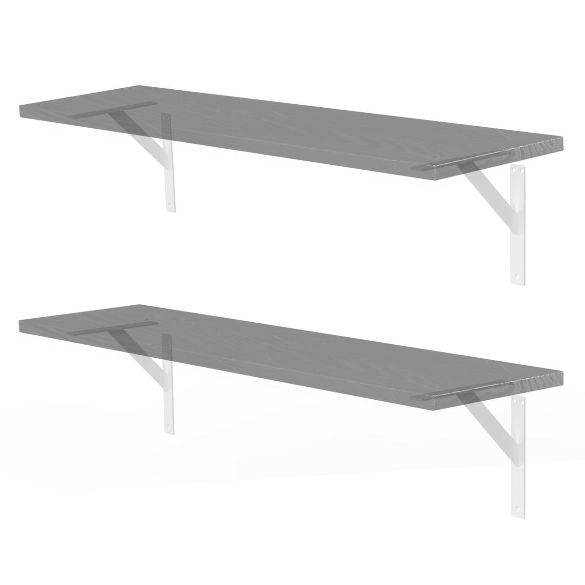 REGALHALTERUNG 4er Set 240x240 mm Weiß aus Aluminium - Weiß, Metall (24/3/24cm) - ML-DESIGN