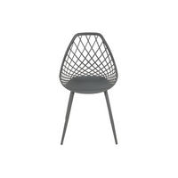 GARTENSTUHL - 54.5 cm x 49 cm - Metall - Anthrazitgrau - MALAGA - Anthrazit, Metall (54.5/84/49cm) - Vente-Unique
