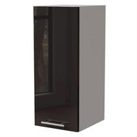 KÜCHENHÄNGESCHRANK Essen W2/20 Schwarz Hochglanz / Weiß Matt 20 / 32,5 / 72cm - Schwarz Hochglanz/Schwarz, Holz/Holzwerkstoff (20/72/32.5cm) - Feldmann-Wohnen