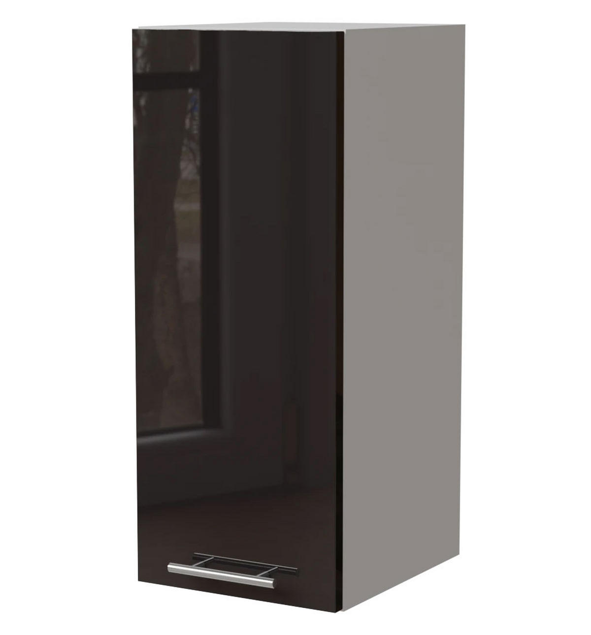 KÜCHENHÄNGESCHRANK Essen W2/20 Schwarz Hochglanz / Weiß Matt 20 / 32,5 / 72cm - Schwarz Hochglanz/Schwarz, Holz/Holzwerkstoff (20/72/32.5cm) - Feldmann-Wohnen