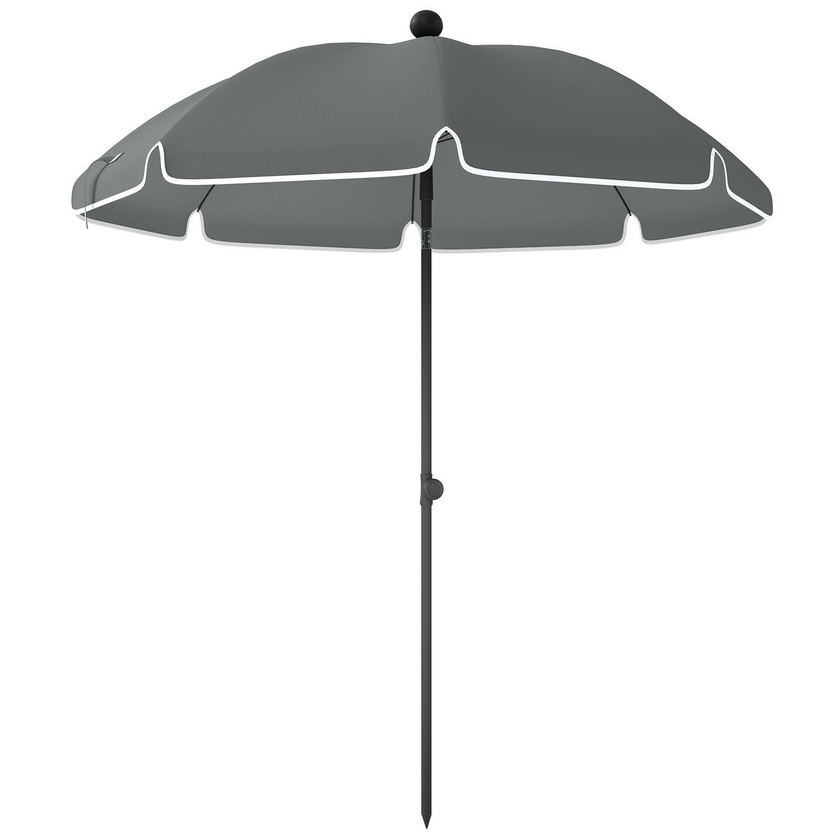 SONNENSCHIRM DE-11601 neigbar & höhenverstellbar mit Sandanker Dunkelgrau - Dunkelgrau, Metall (150/150cm) - ComfortXL